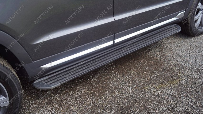 22 999 р. Пороги алюминиевые Slim Line ТСС Тюнинг  Changan CS95 (2023-2025) (Black)  с доставкой в г. Керчь
