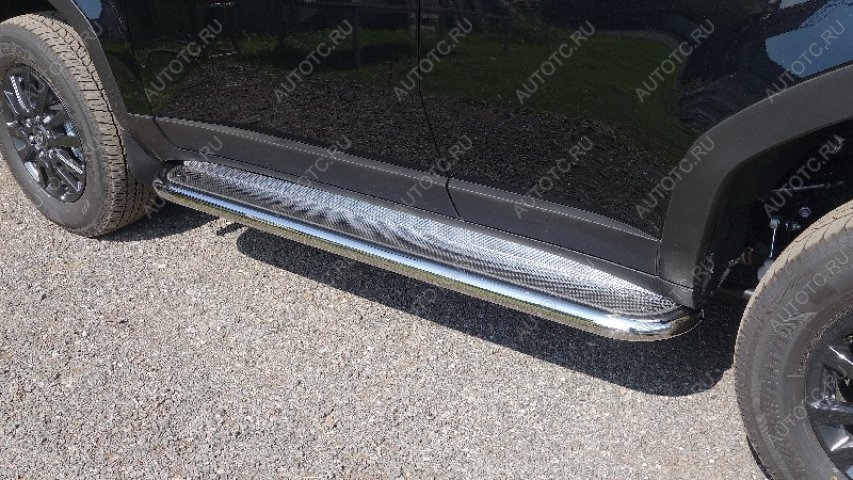 45 999 р. Пороги с площадкой d60.3 мм ТСС Тюнинг  Toyota Land Cruiser Prado  J250 (2023-2025) (нержавеющий лист )  с доставкой в г. Керчь