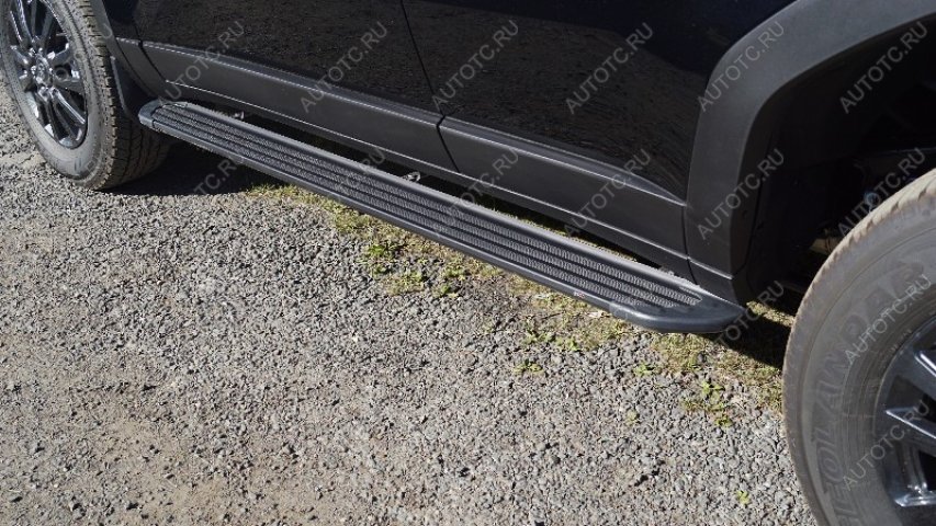 22 999 р. Пороги алюминиевые Slim Line ТСС Тюнинг  Toyota Land Cruiser Prado  J250 (2023-2025) ( Black)  с доставкой в г. Керчь