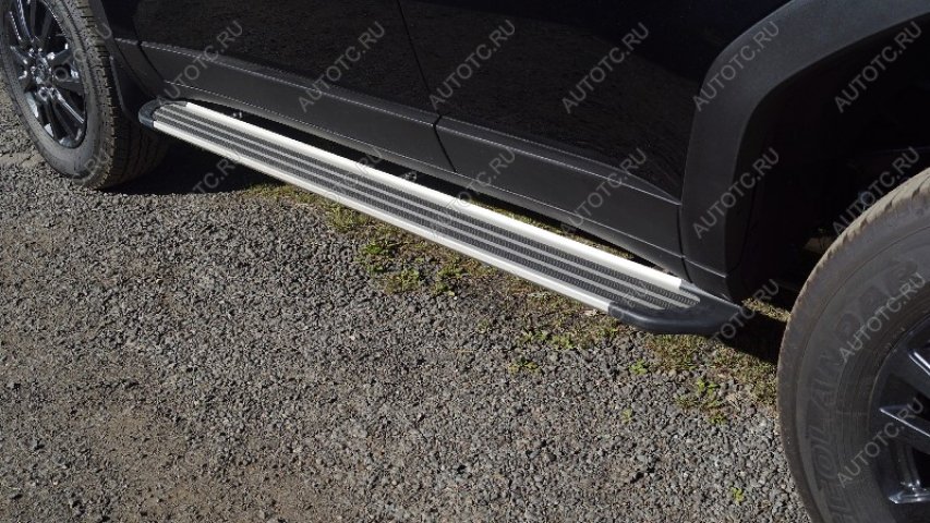21 999 р. Пороги алюминиевые Slim Line ТСС Тюнинг  Toyota Land Cruiser Prado  J250 (2023-2025) (серебро)  с доставкой в г. Керчь