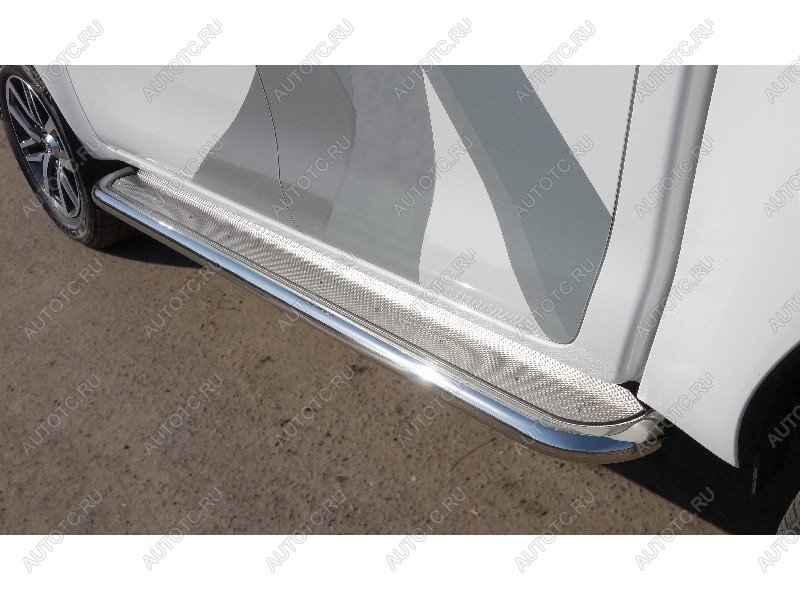 45 999 р. Пороги с площадкой ТСС Тюнинг  JAC T9 (2021-2025) Pickup Double Cab (нержавеющий лист)  с доставкой в г. Керчь