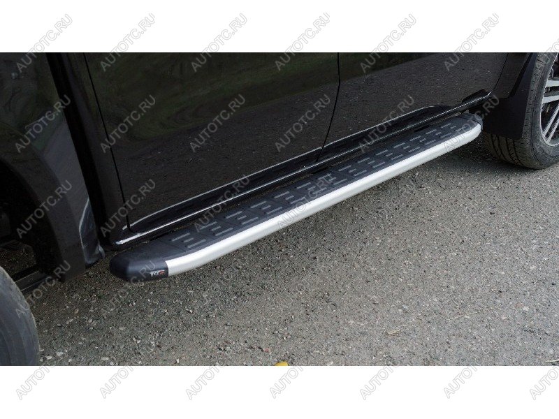 21 999 р. Пороги алюминиевые с пластиковой накладкой ТСС Тюнинг JAC T9 Pickup Double Cab (2021-2025) (серебро)  с доставкой в г. Керчь