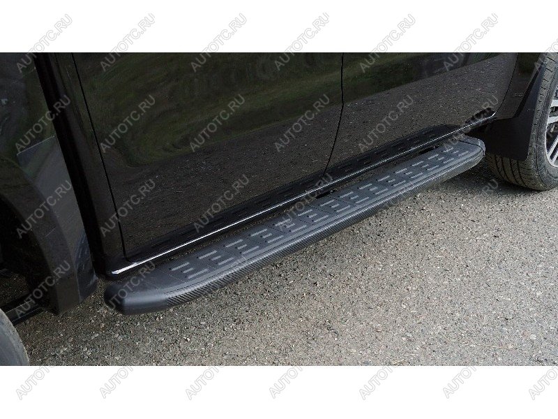22 999 р. Пороги алюминиевые с пластиковой накладкой ТСС Тюнинг JAC T9 Pickup Double Cab (2021-2025) (карбон черные)  с доставкой в г. Керчь