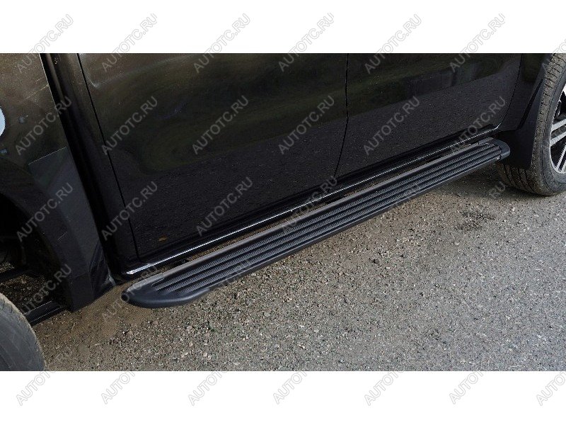 22 999 р. Пороги алюминиевые Slim Line ТСС Тюнинг  JAC T9 (2021-2025) Pickup Double Cab (Black)  с доставкой в г. Керчь