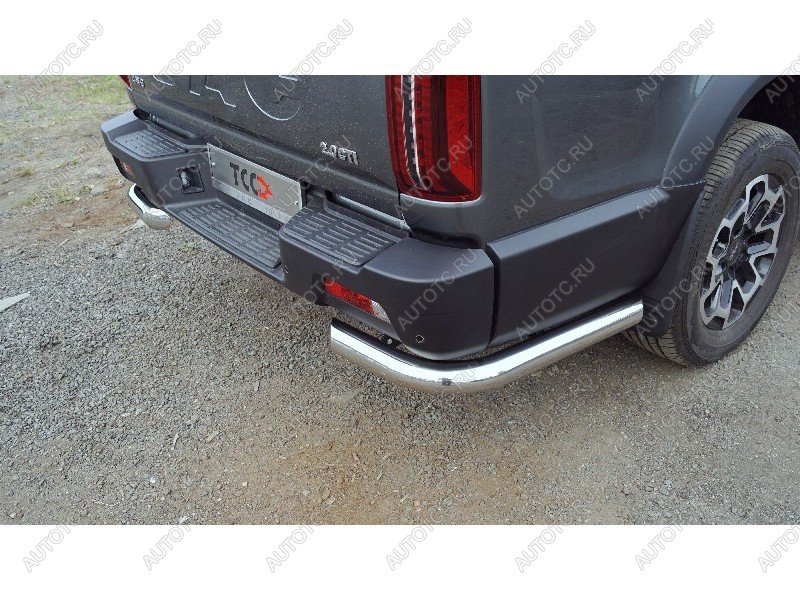 27 749 р. Защита задняя d76.1 мм (уголки) ТСС Тюнинг  JAC T9 (2021-2025) Pickup Double Cab (нержавейка)  с доставкой в г. Керчь