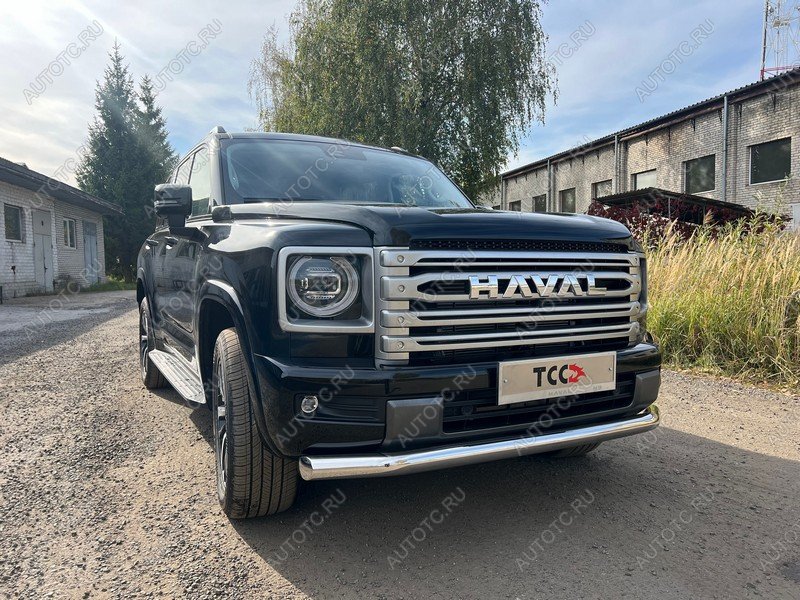 25 549 р. Защита передняя нижняя d76.1 мм ТСС Тюнинг Haval H9 (2024-2025) (нержавейка)  с доставкой в г. Керчь