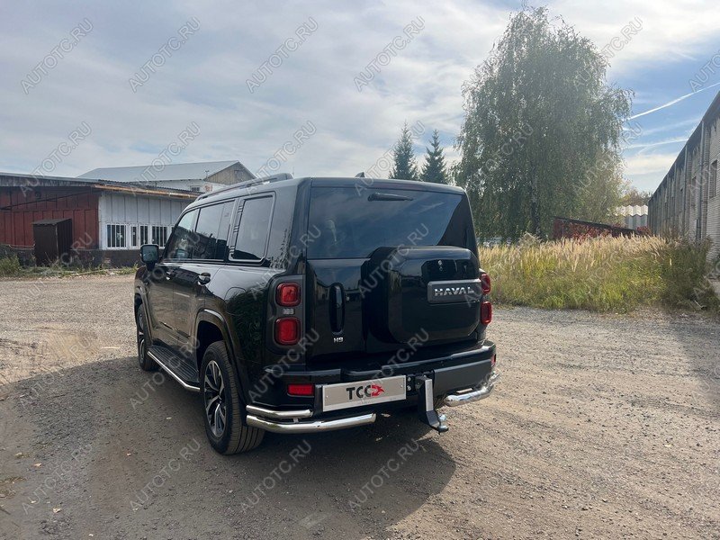 32 999 р. Защита задняя уголки двойные d76.1*42.4 ТСС Тюнинг  Haval H9 (2024-2025) (нержавейка)  с доставкой в г. Керчь