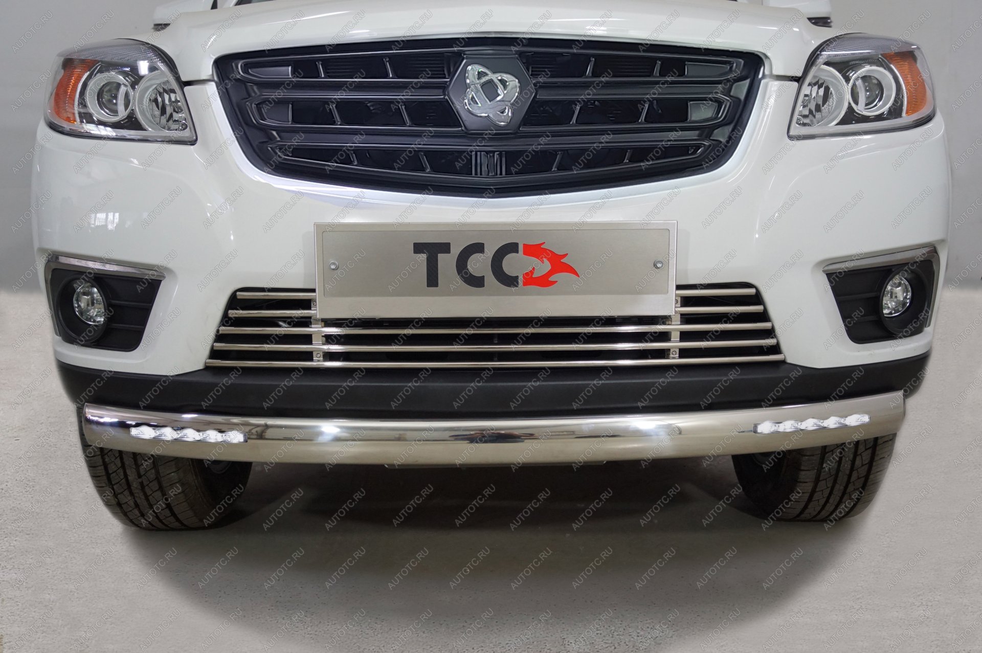 37 999 р. Защита передняя нижняя d75х42 мм (овальная с ДХО) ТСС Тюнинг  Sollers ST6 (2023-2025) пикап (нержавейка)  с доставкой в г. Керчь