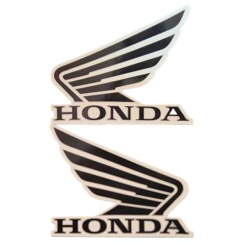 Наклейка на бак Honda черно-серебряная  пм-00032065
