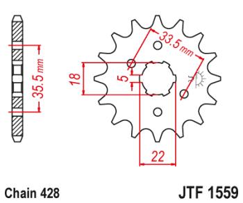 599 р. Звезда цепного привода JTF1559 14  jtf1559.14  с доставкой в г. Керчь. Увеличить фотографию 1