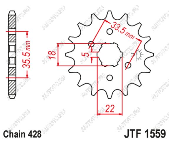 599 р. Звезда цепного привода JTF1559 14  jtf1559.14  с доставкой в г. Керчь