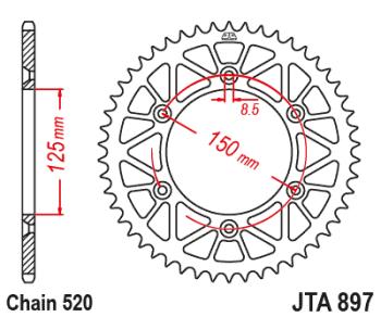 3 199 р. Звезда цепного привода JTA897.49ORG  jta897.49org  с доставкой в г. Керчь. Увеличить фотографию 1