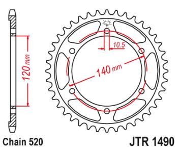 2 999 р. Звезда цепного привода JTR1490 45  jtr1490.45  с доставкой в г. Керчь. Увеличить фотографию 1
