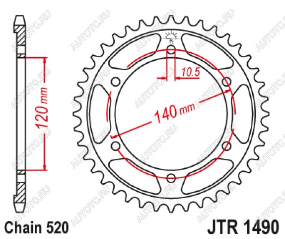 2 999 р. Звезда цепного привода JTR1490 45  jtr1490.45  с доставкой в г. Керчь