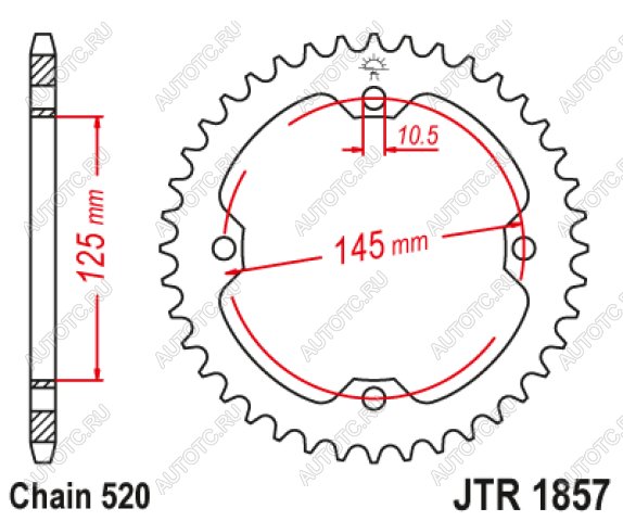 2 599 р. Звезда цепного привода JTR1857 38  jtr1857.38  с доставкой в г. Керчь