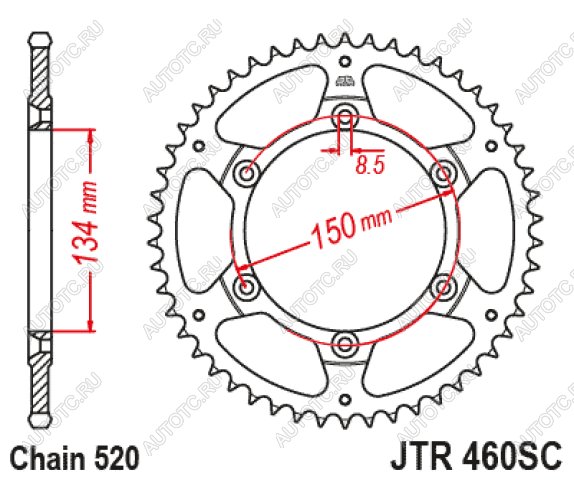 3 299 р. Звезда цепного привода JTR460 48SC  jtr460.48sc  с доставкой в г. Керчь