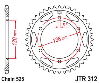 3 199 р. Звезда цепного привода JTR312 40  jtr312.40  с доставкой в г. Керчь. Увеличить фотографию 1