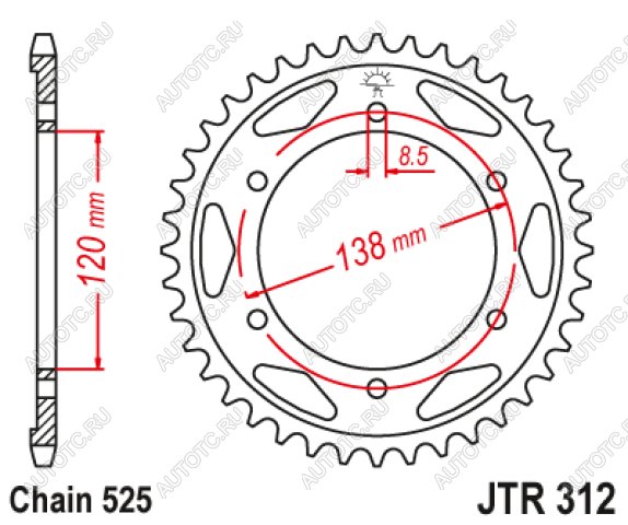 3 199 р. Звезда цепного привода JTR312 40  jtr312.40  с доставкой в г. Керчь