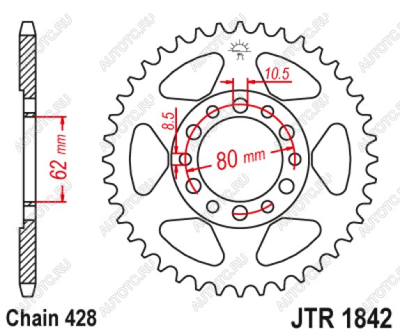 2 379 р. Звезда цепного привода JTR1842 50  jtr1842.50  с доставкой в г. Керчь