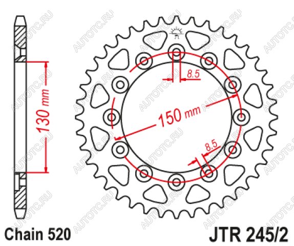 2 999 р. Звезда цепного привода JTR2452 45  jtr2452.45  с доставкой в г. Керчь