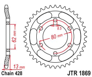 2 499 р. Звезда цепного привода JTR1869 45  jtr1869.45  с доставкой в г. Керчь. Увеличить фотографию 1