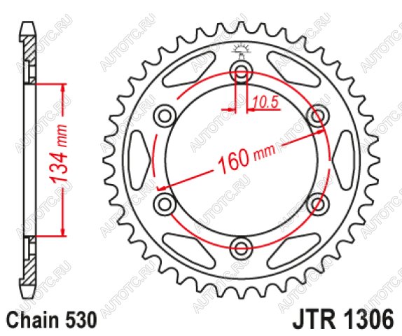 3 599 р. Звезда цепного привода JTR1306 40ZBK  jtr1306.40zbk  с доставкой в г. Керчь