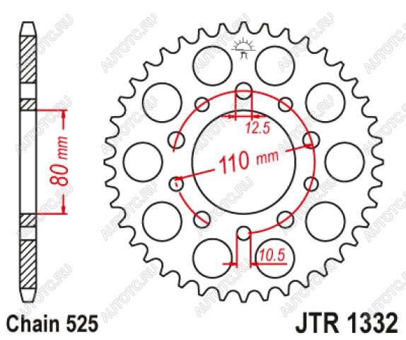 3 679 р. Звезда цепного привода JTR1332 47  jtr1332.47  с доставкой в г. Керчь