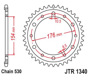 3 599 р. Звезда цепного привода JTR1340 43ZBK  jtr1340.43zbk  с доставкой в г. Керчь. Увеличить фотографию 1