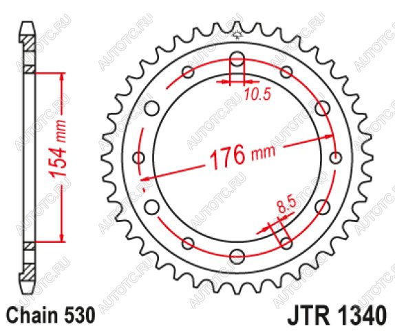 3 599 р. Звезда цепного привода JTR1340 43ZBK  jtr1340.43zbk  с доставкой в г. Керчь