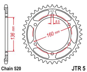 3 279 р. Звезда цепного привода JTR5 47ZBK  jtr5.47zbk  с доставкой в г. Керчь. Увеличить фотографию 1