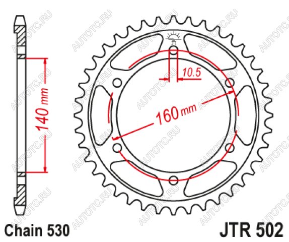 3 999 р. Звезда цепного привода JTR502 45  jtr502.45  с доставкой в г. Керчь