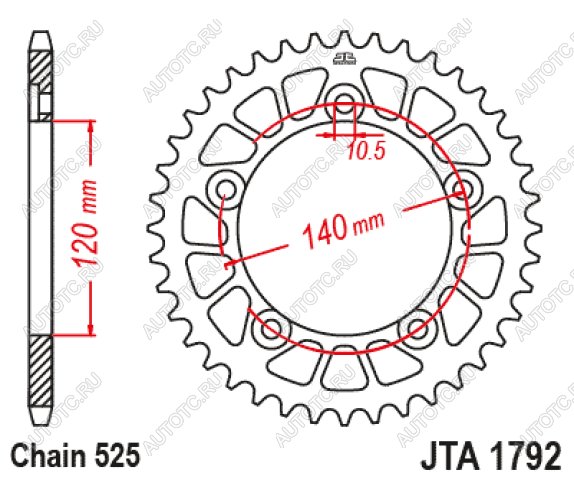 3 599 р. Звезда цепного привода JTR1792 48ZBK  jtr1792.48zbk  с доставкой в г. Керчь