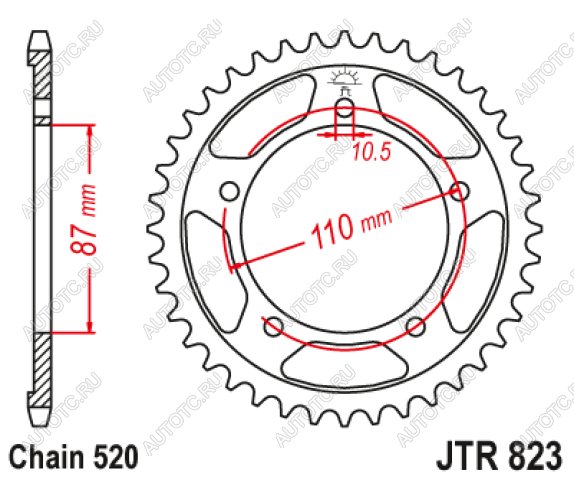 3 999 р. Звезда цепного привода JTR823 49  jtr823.49  с доставкой в г. Керчь