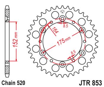 2 869 р. Звезда цепного привода JTR853 40  jtr853.40  с доставкой в г. Керчь. Увеличить фотографию 1