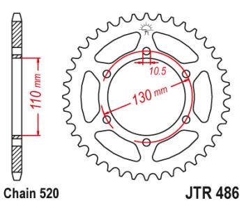 2 999 р. Звезда цепного привода JTR486 43ZBK  jtr486.43zbk  с доставкой в г. Керчь. Увеличить фотографию 1