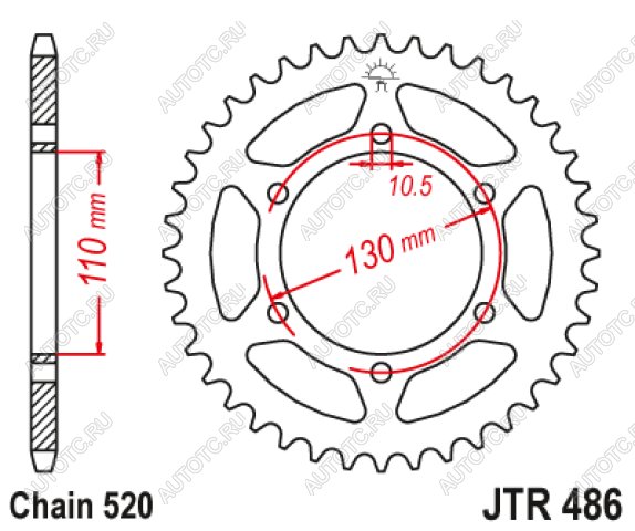 2 999 р. Звезда цепного привода JTR486 43ZBK  jtr486.43zbk  с доставкой в г. Керчь