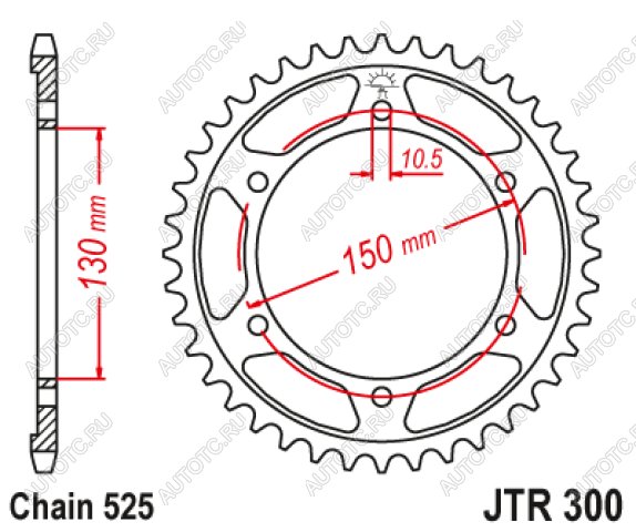3 099 р. Звезда цепного привода JTR300 42  jtr300.42  с доставкой в г. Керчь