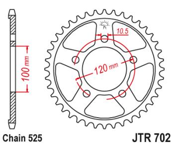 3 679 р. Звезда цепного привода JTR702 44  jtr702.44  с доставкой в г. Керчь. Увеличить фотографию 1