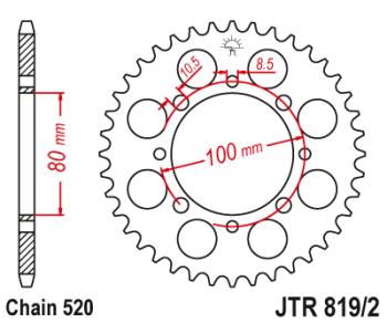 2 869 р. Звезда цепного привода JTR8192 41  jtr8192.41  с доставкой в г. Керчь. Увеличить фотографию 1
