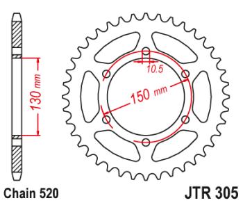 3 399 р. Звезда цепного привода JTR305 46ZBK  jtr305.46zbk  с доставкой в г. Керчь. Увеличить фотографию 1