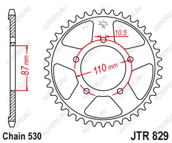 3 799 р. Звезда цепного привода JTR829 45  jtr829.45  с доставкой в г. Керчь