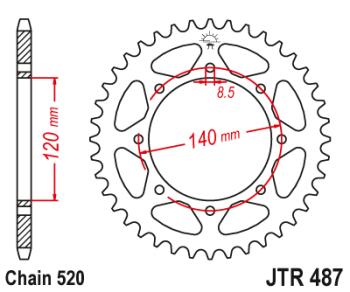 2 899 р. Звезда цепного привода JTR487 43  jtr487.43  с доставкой в г. Керчь. Увеличить фотографию 1