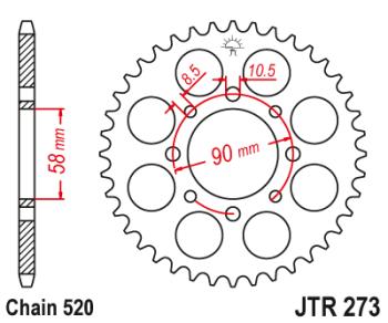 2 899 р. Звезда цепного привода JTR273 42  jtr273.42  с доставкой в г. Керчь. Увеличить фотографию 1