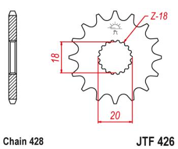 459 р. Звезда цепного привода JTF426 12  jtf426.12  с доставкой в г. Керчь. Увеличить фотографию 1