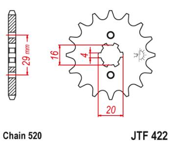 949 р. Звезда цепного привода JTF422 13  jtf422.13  с доставкой в г. Керчь. Увеличить фотографию 1