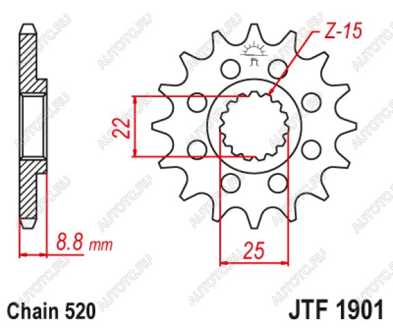 1 369 р. Звезда цепного привода JTF1901 11  jtf1901.11  с доставкой в г. Керчь