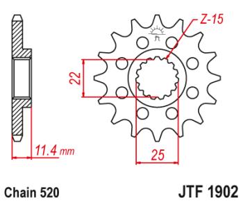 1 759 р. Звезда цепного привода JTF1902 15RB  jtf1902.15rb  с доставкой в г. Керчь. Увеличить фотографию 1