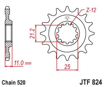 1 679 р. Звезда цепного привода JTF824 15  jtf824.15  с доставкой в г. Керчь. Увеличить фотографию 1