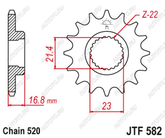 1 999 р. Звезда цепного привода JTF582 16  jtf582.16  с доставкой в г. Керчь