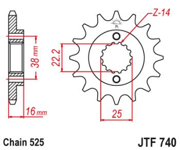 2 599 р. Звезда цепного привода JTF740 15  jtf740.15  с доставкой в г. Керчь. Увеличить фотографию 1